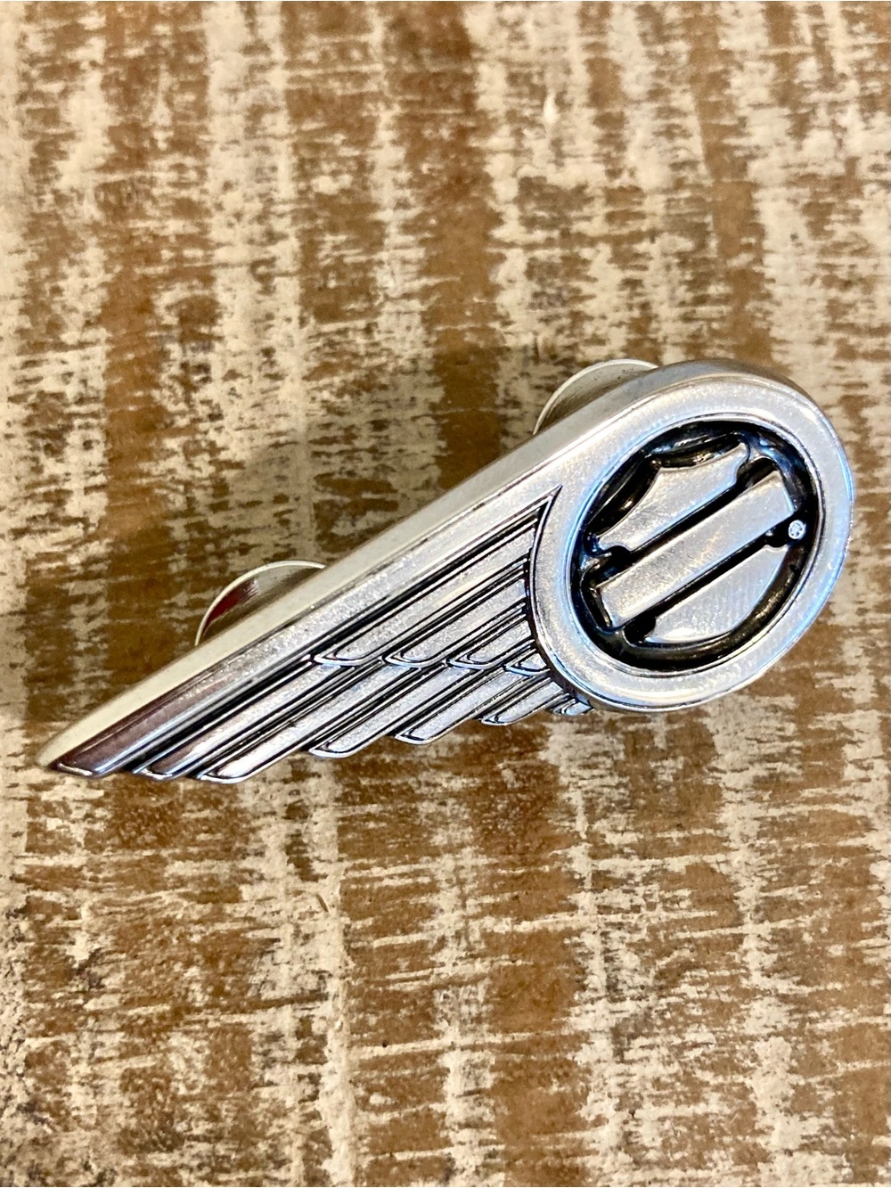 Harley Davidson Sterling Silver 2005 Bar & Shield Wing Badge Pin Limited Edition